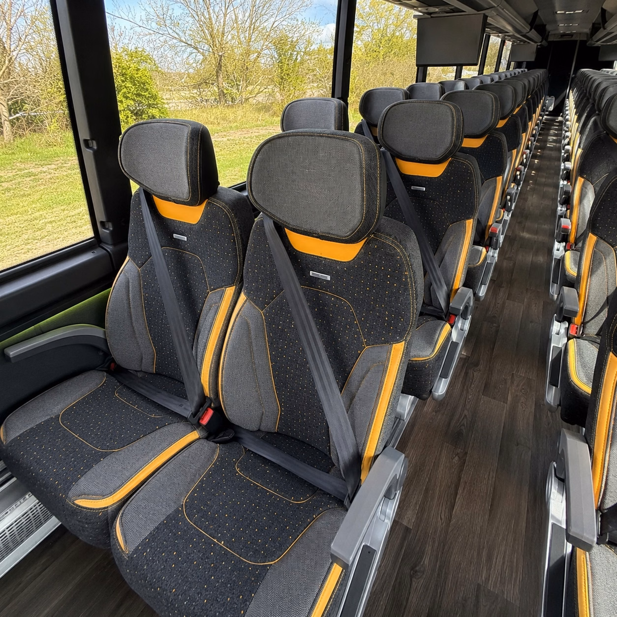 56 passenger charter bus interior